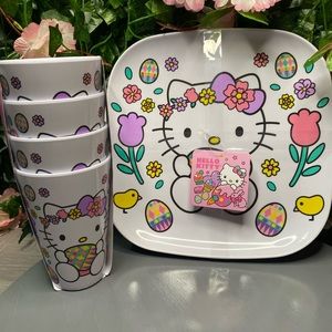 Hello Kitty Easter Plates & Cups Set Bundle